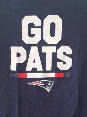 T Shirt Go Pats NFL New England Patriots Nike Athletic Cut Size L Large